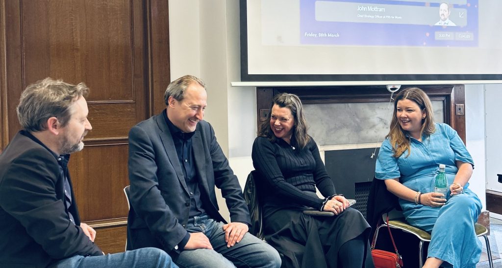 Rachel Lyske from DAACI speaks on a panel at Society Music Business LSE